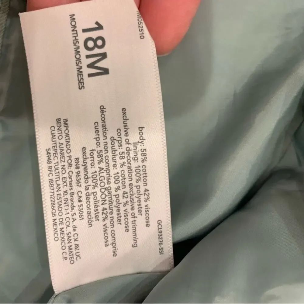 Baby b’Gosh Sage Green Button Down Light Jacket
